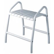 Banc de douche avec 2 poignées blanc