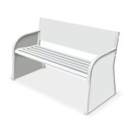 Banc de tennis acier electrozingué blanc