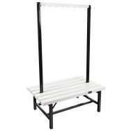 Banc double patère PVC blanc - À monter - Manutan