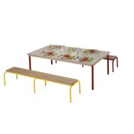 Banc empilable 3 lames Chloé 120 cm T2 jaune RAL 1023