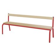 Banc hêtre massif avec dossier 120 cm T2 - rouge  Ral 3000