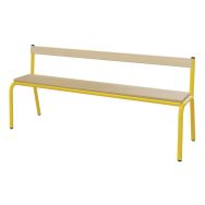 Banc hêtre massif avec dossier 120 cm T4 - jaune