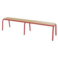 Banc hêtre massif sans dossier 160 cm T4 - rouge  Ral 3000