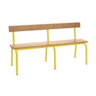 Banc maternelle avec dossier longueur 120 cm T2 coloris jaune RAL 1023