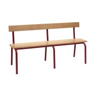Banc maternelle avec dossier longueur 200 cm T2 coloris rouge RAL 3000