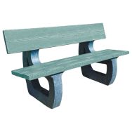 Banc plastique recyclé Parc Eco gris / pieds gris - livré en kit