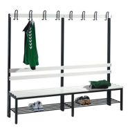 Banc pvc - 4 à 8 patères - Simple face - Avec grille chaussures - CP