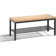 Banc vestiaire bois - avec grille chaussures - CP