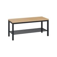 Banc vestiaire bois - avec grille chaussures - C+P