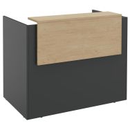 Banque accueil L.125 cm anthracite / chêne clair