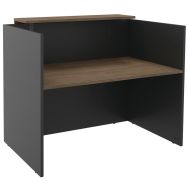 Banque accueil L.165 cm anthracite / noyer