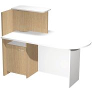 Banque accueil Bancano retour à droite caisson à gauche Chêne/Blanc