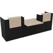 Banque d'accueil Filia + PMR centré 3 m Chêne fil/Noir