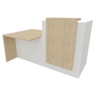 Banque d'accueil Filia module PMR à droite 180 cm chêne fil /blanc