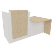 Banque d'accueil Filia module PMR à gauche 180 cm chêne fil/blanc