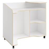 Banque d'accueil Filos - blanc - sur roulettes