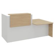 Banque d'accueil Ola+module bas L.1 m blanc perle/chêne clair