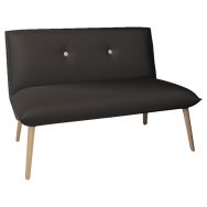 Banquette 2 places sans accoudoir et avec boutons Soda enduit vinyl Valencia Mobitec