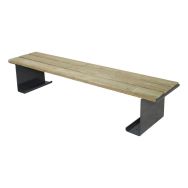 Banquette Acmon 200x45x43 cm - pin piètement acier galva laqué gris RAL 7016