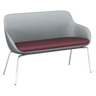 Banquette Eka 2 places pied chromé enduit PVC M1
