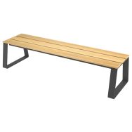 Banquette HAVANE 1.80 m robinier/acier anthracite 7016