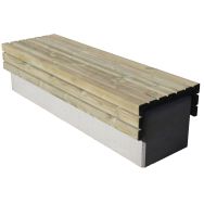 Banquette Hades 180 x 58 x 45 cm - pin / béton gris