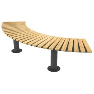 Banquette MADRID 2 m serpentine robinier/acier anthracite 7016