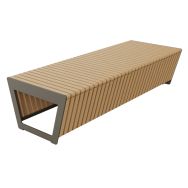 Banquette RIGA 186 cm lames bois/acier taupe 7006