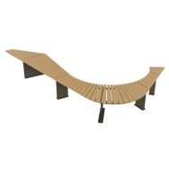 Banquette RIGA courbée 4,15 m bois/acier taupe 7006