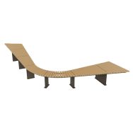 Banquette RIGA courbée 6 m bois/acier taupe 7006