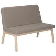 Banquette Zelos 2 places sans surpiqûre hêtre Terre