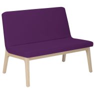 Banquette Zelos 3 places sans surpiqûre hêtre Prune