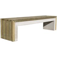 Banquette évidée Prométhée 180 x 43 x 45 cm - pin / béton gris