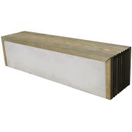 Banquette pleine Prométhée 180 x 43 x 45 cm - pin / béton gris
