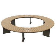 Banquette tour d'arbre RIGA 360 bois/acier taupe 7006