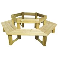 Banquette tour d'arbre hexagonale pour adultes - Avec dossier