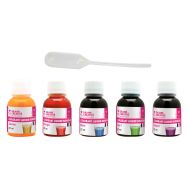 Barquette 5 flacons colorants bougie assorties 5x27 ml