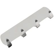 Barrette adhésive 4 crochets inox 19cm