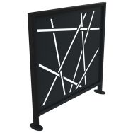 Barrière LOOKY 1.50 m bambou métal gris 7016 platines