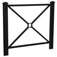 Barrière Pagode 1.08 m - 2 pommeaux noirs - zinc noir 9005