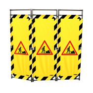 Barrière d'intervention  Inox 1,80 m 3 vantaux logo danger - Viso