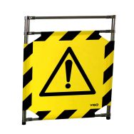 Barrière d'intervention avec panneau logo danger noir - VISO
