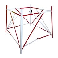 Barrière de chantier extensible carrée - Rouge/blanc