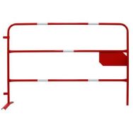 Barrière de sécurité rouge - bandes réfléchissantes blanches
