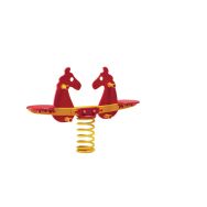 Bascule Cheval sur Ressort fixation platine biplace rouge