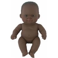 Bébé africain fille 21 cm sans cheveux