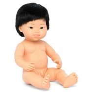 Bébé garçon asiatique cheveux syndrome Down 38cm