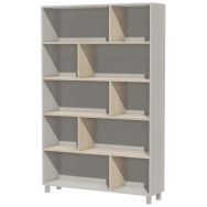 Bibliothèque Identité sans portes 120 cm Argent/Pin