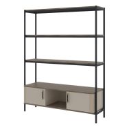 Bibliothèque OLERON 2 portes 1 niche basse-Enond Mobilier