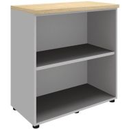 Bibliothèque basse - Adjust - Aluminium /Chêne Hauteur 89 cm